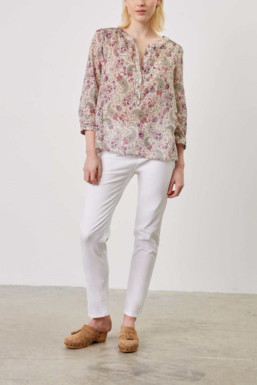 Blouse en voile de coton Bandana -CLAUDE Faume - seconde main