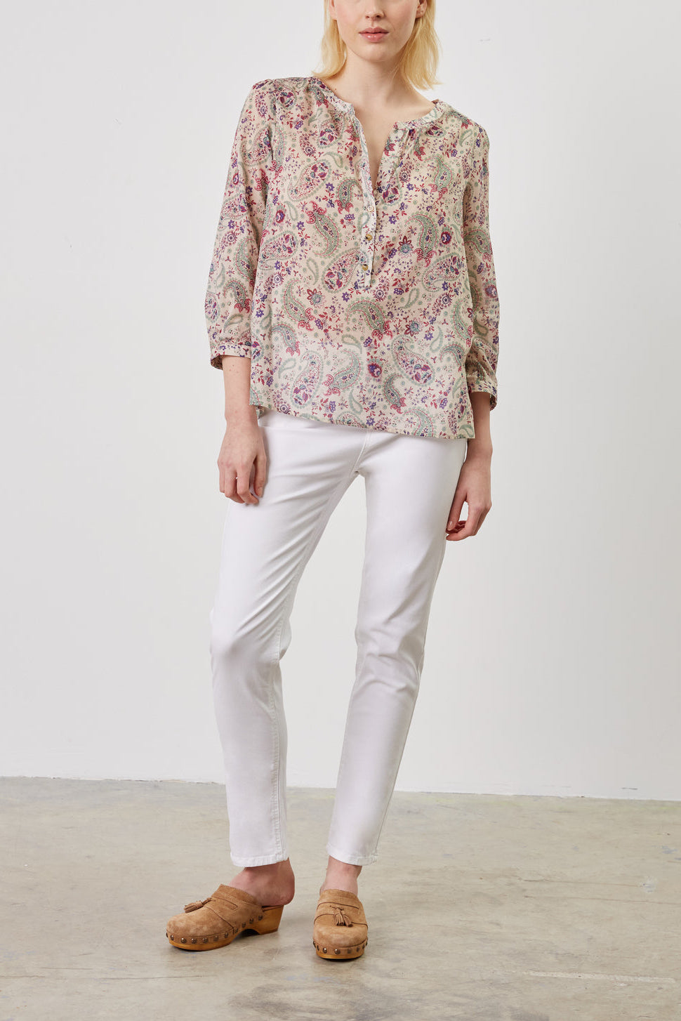 Blouse en voile de coton Bandana -CLAUDE Faume - seconde main