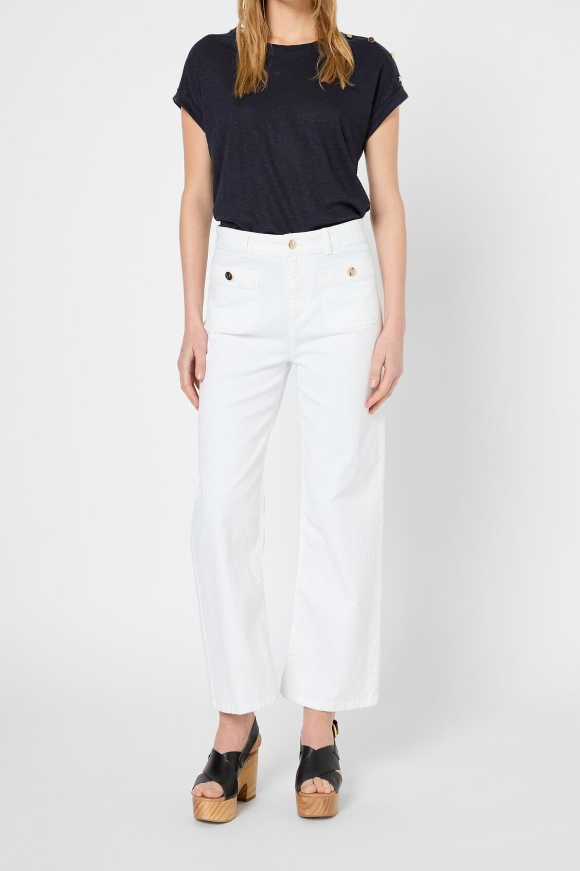 Jean flare à boutons dorés - LIDA Faume - seconde main