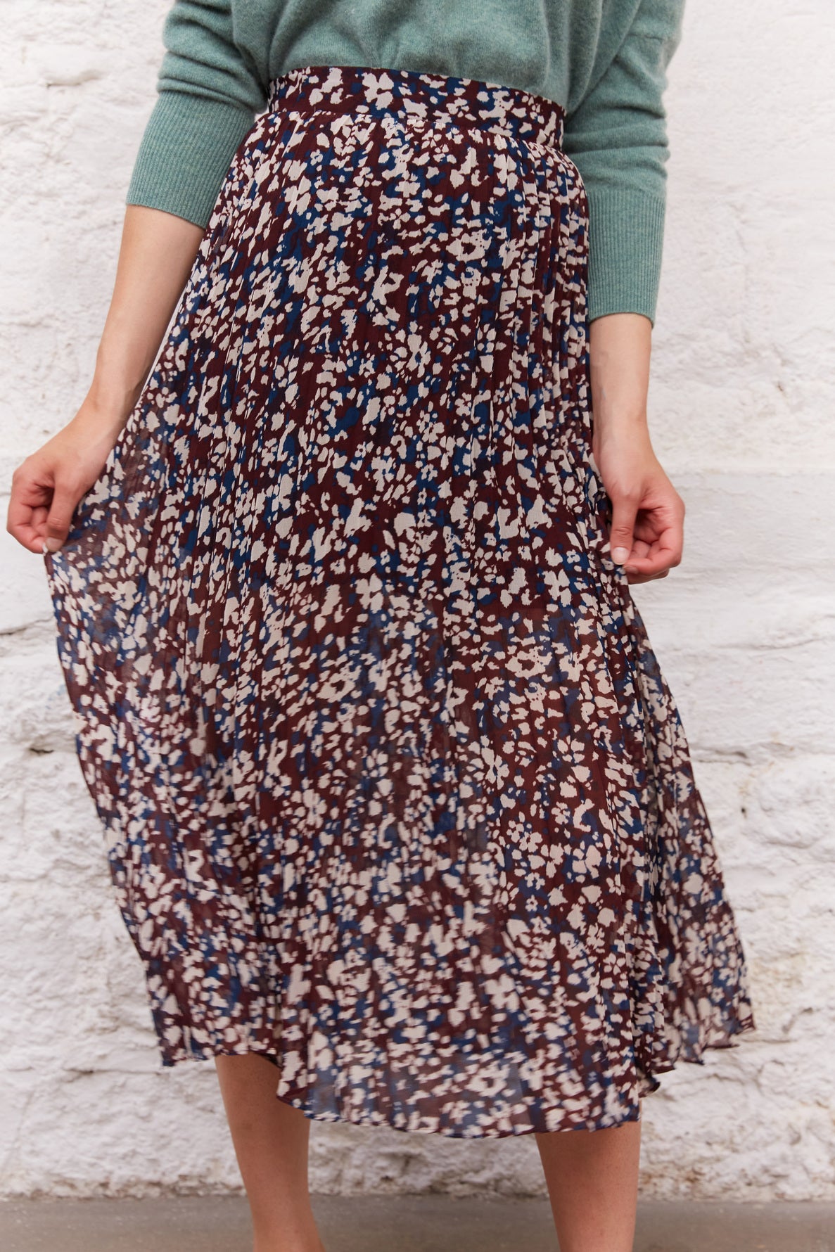 Jupe plissée à motif floral - BAIA Faume - seconde main