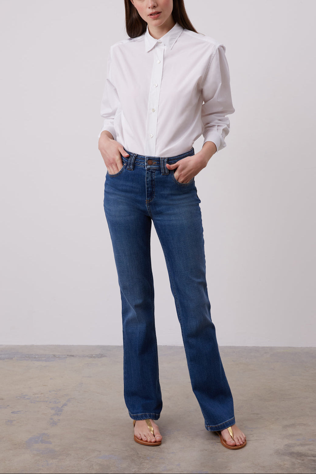 Pantalon flare en jean Stretch - LAURA Faume - seconde main