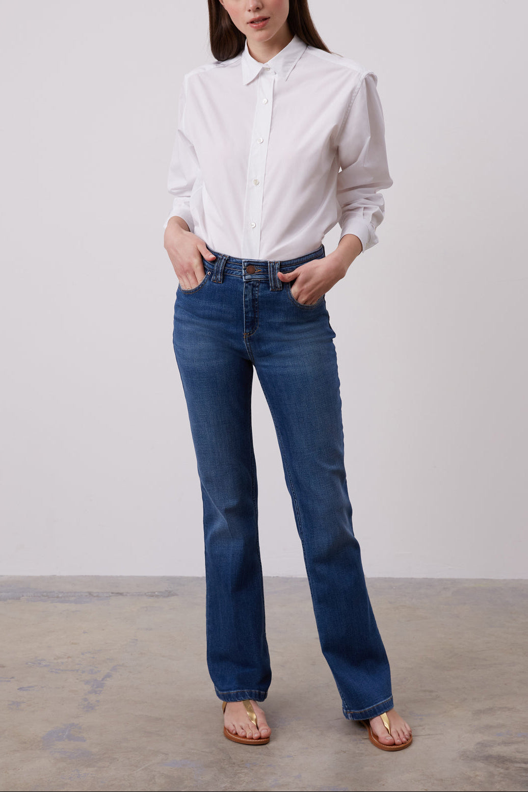 Pantalon flare en jean Stretch - LAURA Faume - seconde main