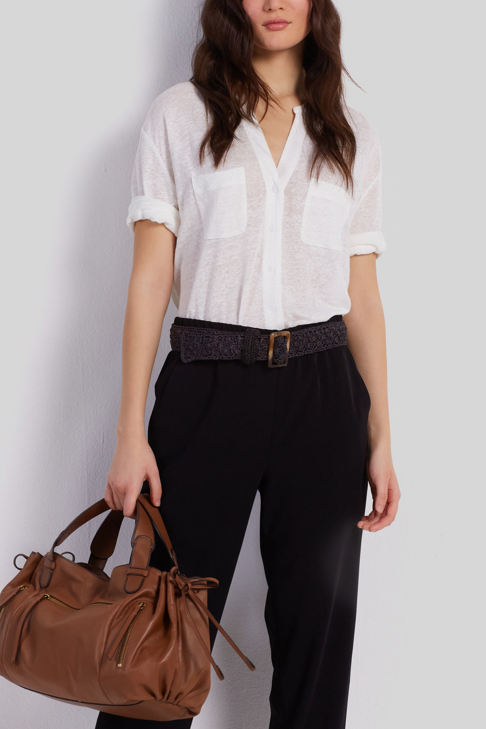 Tee-shirt boutonné en lin - ANABELLE Faume - seconde main