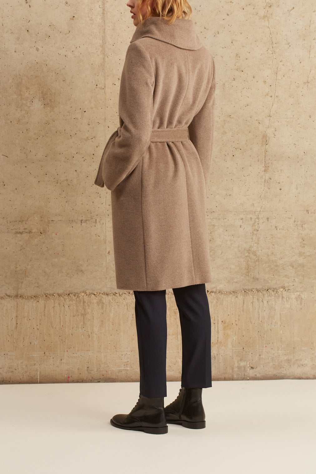 Manteau ceinturé à col drapé - SIDONIE Faume - seconde main