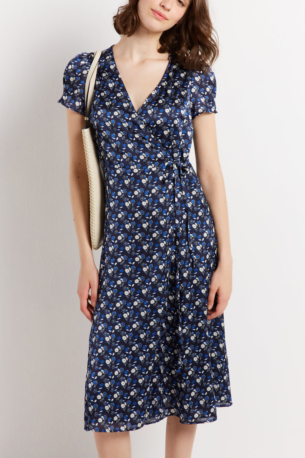 SELENA - Robe midi portefeuille Faume - seconde main