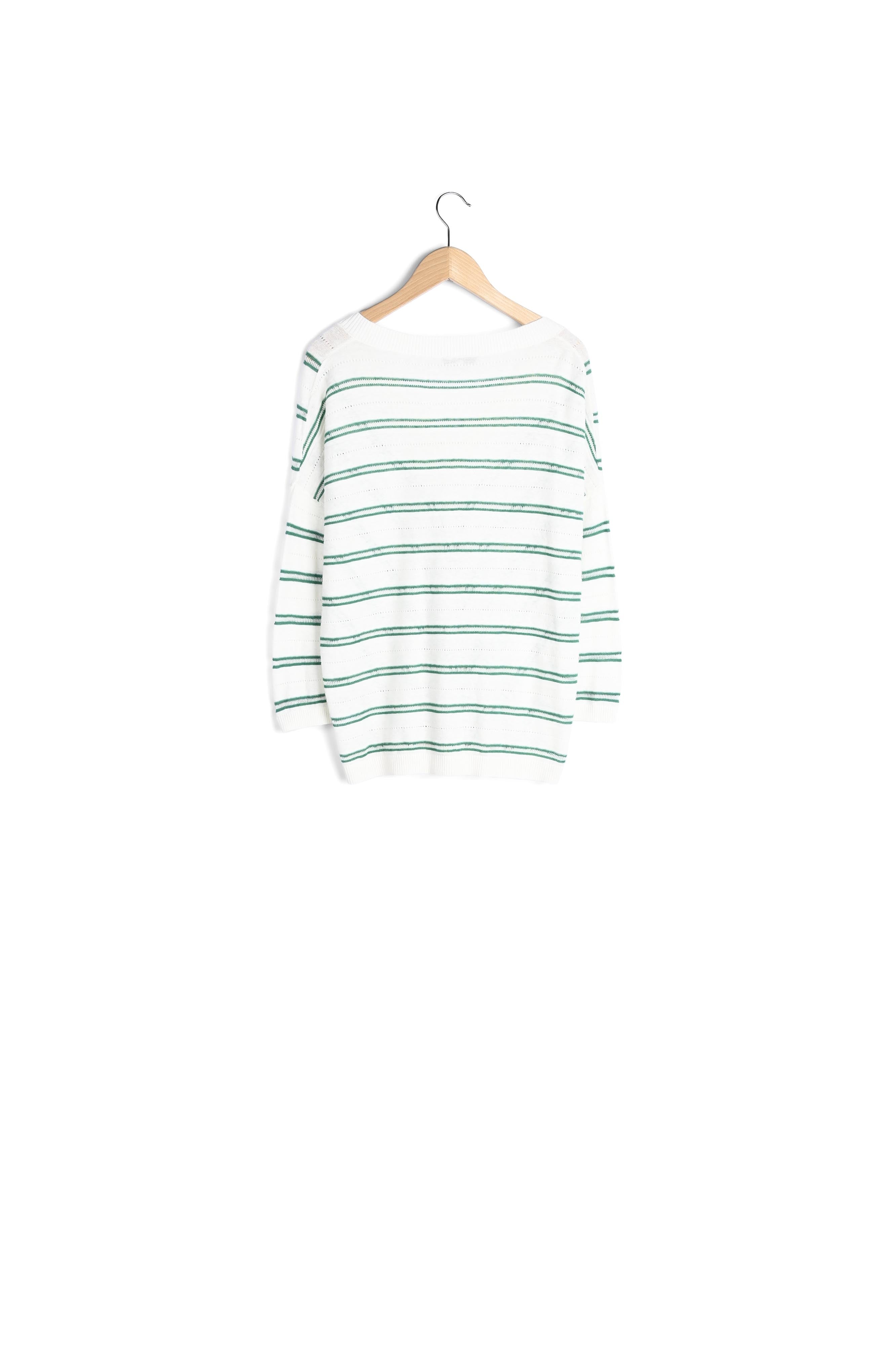 Pull oversize en coton et lin à rayures - LAILY Faume - seconde main