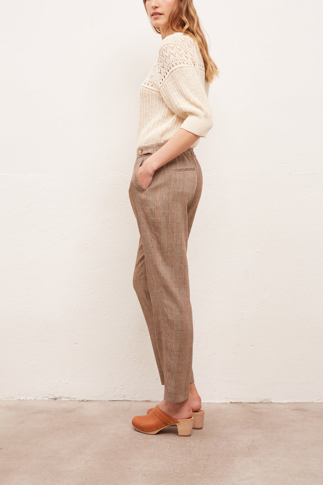 Pantalon 7/8 à imprimé prince de galles Faume - seconde main