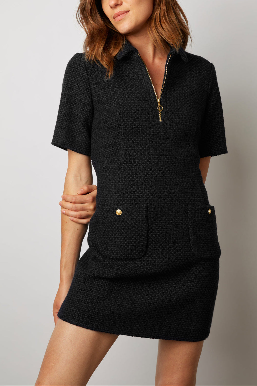 Robe courte cintrée en tweed - JILLIAN Faume - seconde main