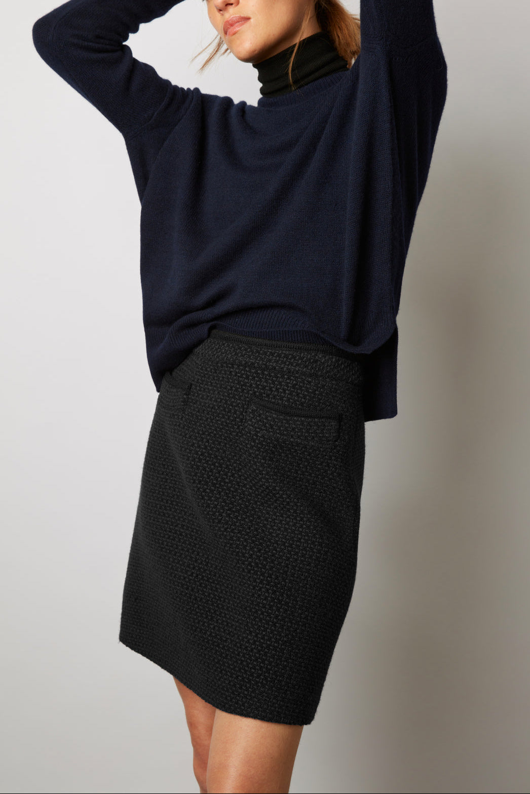 Jupe courte en tweed et galons - BARTHOLOME Faume - seconde main