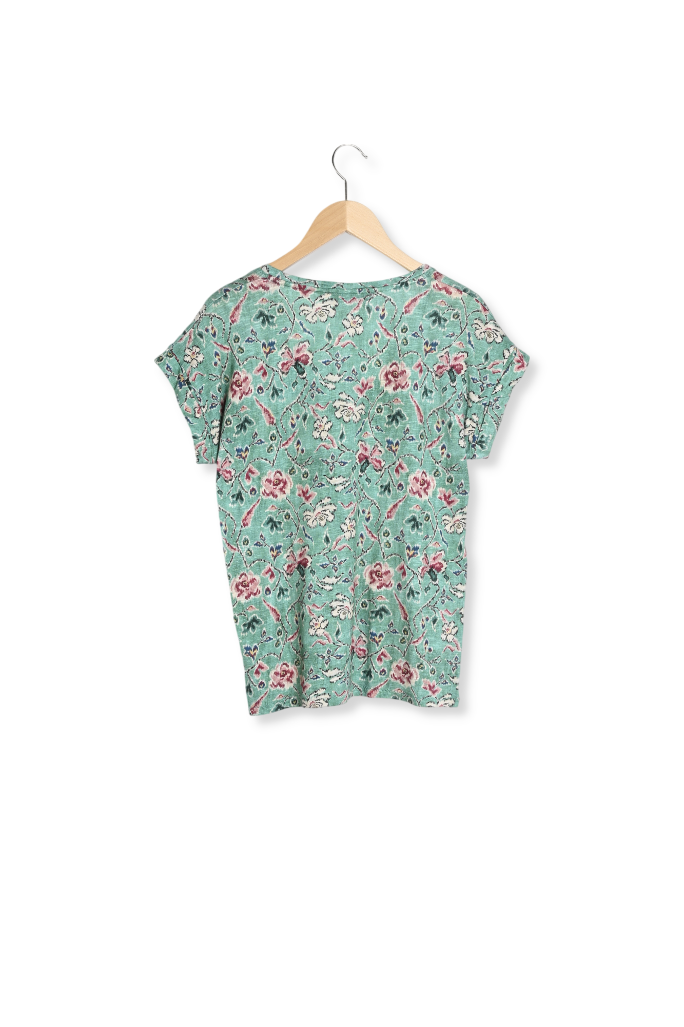 Tee-shirt V fleuri - ALINE Faume - seconde main