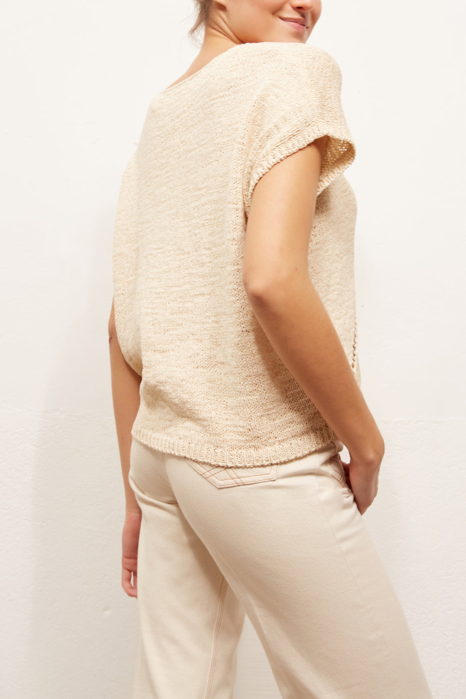 ELISE - Pull à manches courtes façon macramé Faume - seconde main