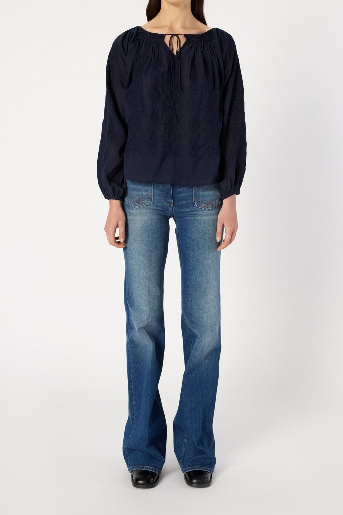 Blouse brodée à large encolure - AGLAE Faume - seconde main