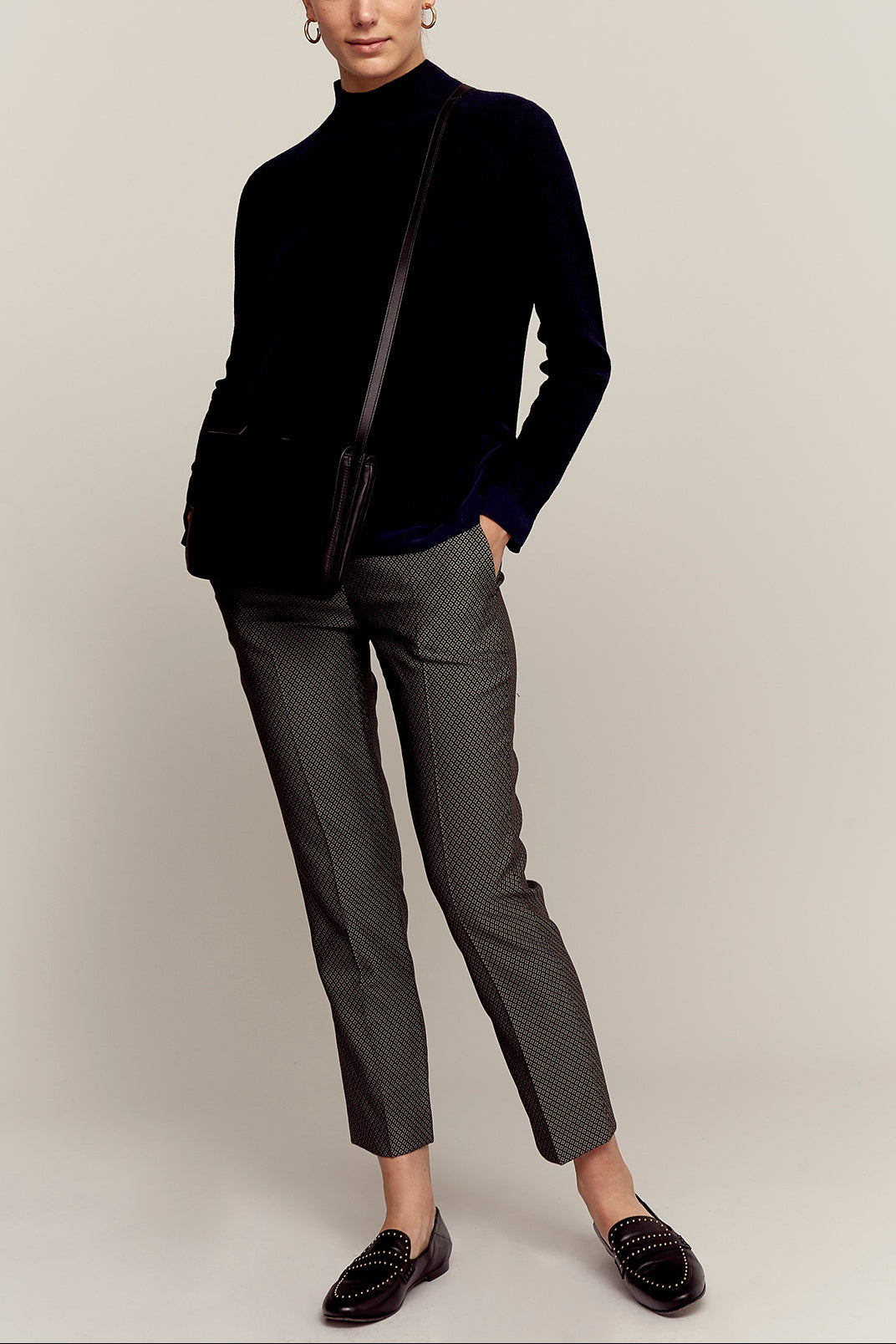 LIAM - Pantalon 7/8 en jacquard Faume - seconde main