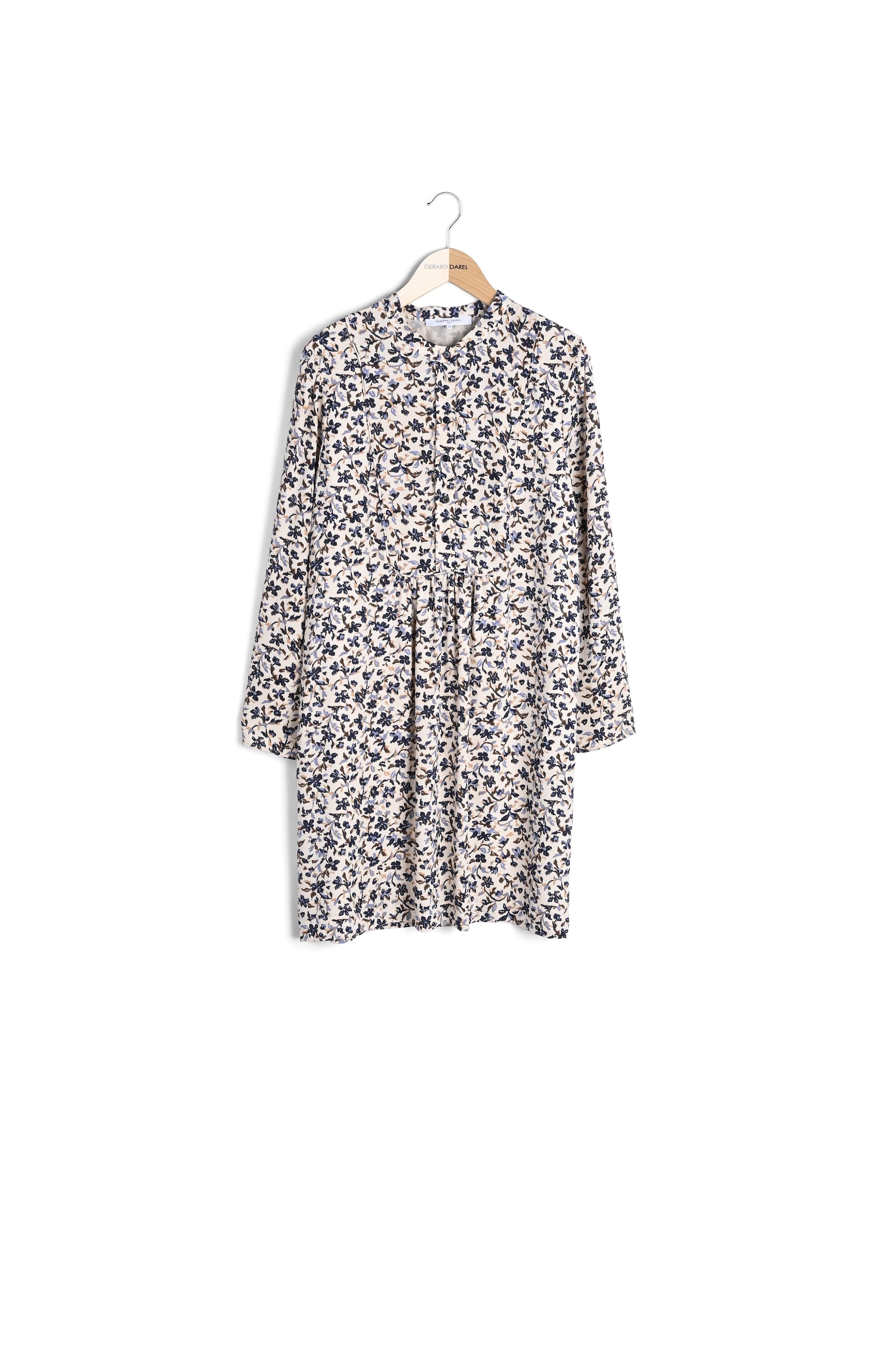 Robe en crêpe léger à imprimé floral Faume - seconde main