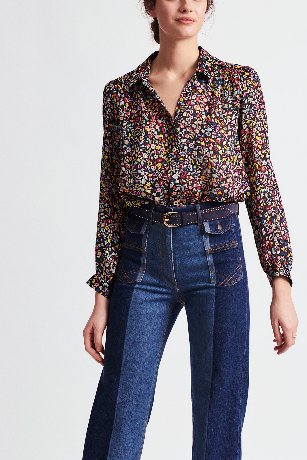 NILVA - Chemise fluide à imprimé floral Faume - seconde main