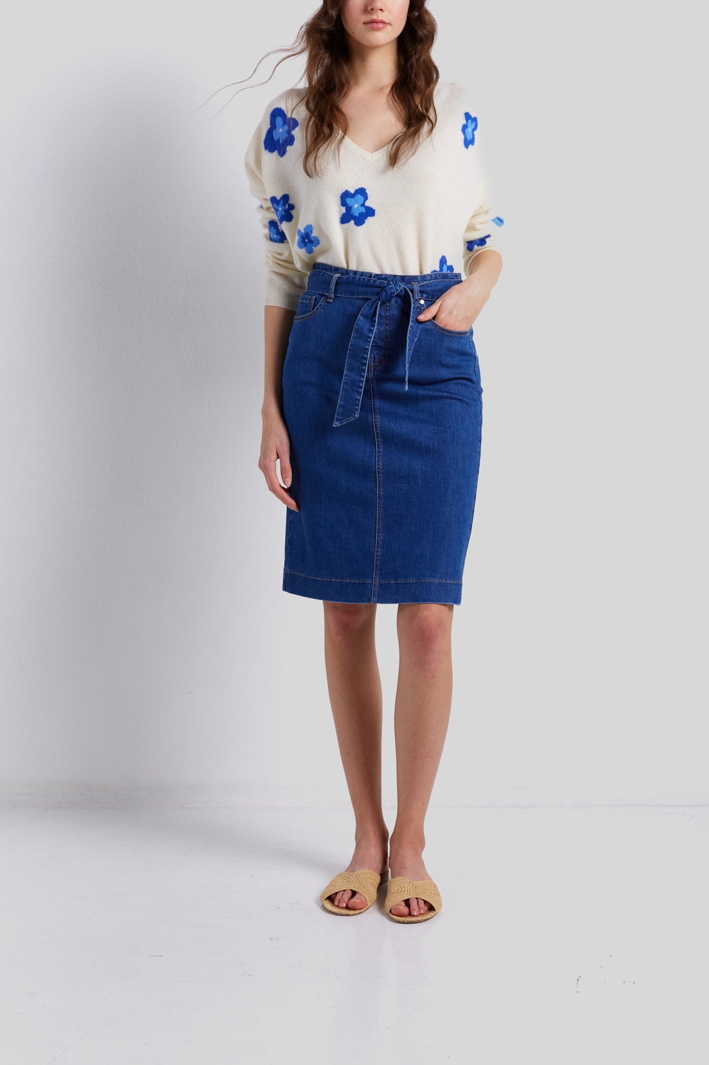 Jupe droite en denim - BIARITZ Faume - seconde main