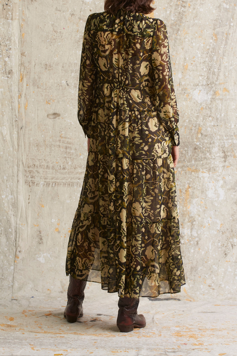 Robe bohème en mousseline à motif Ikat - ADA Faume - seconde main