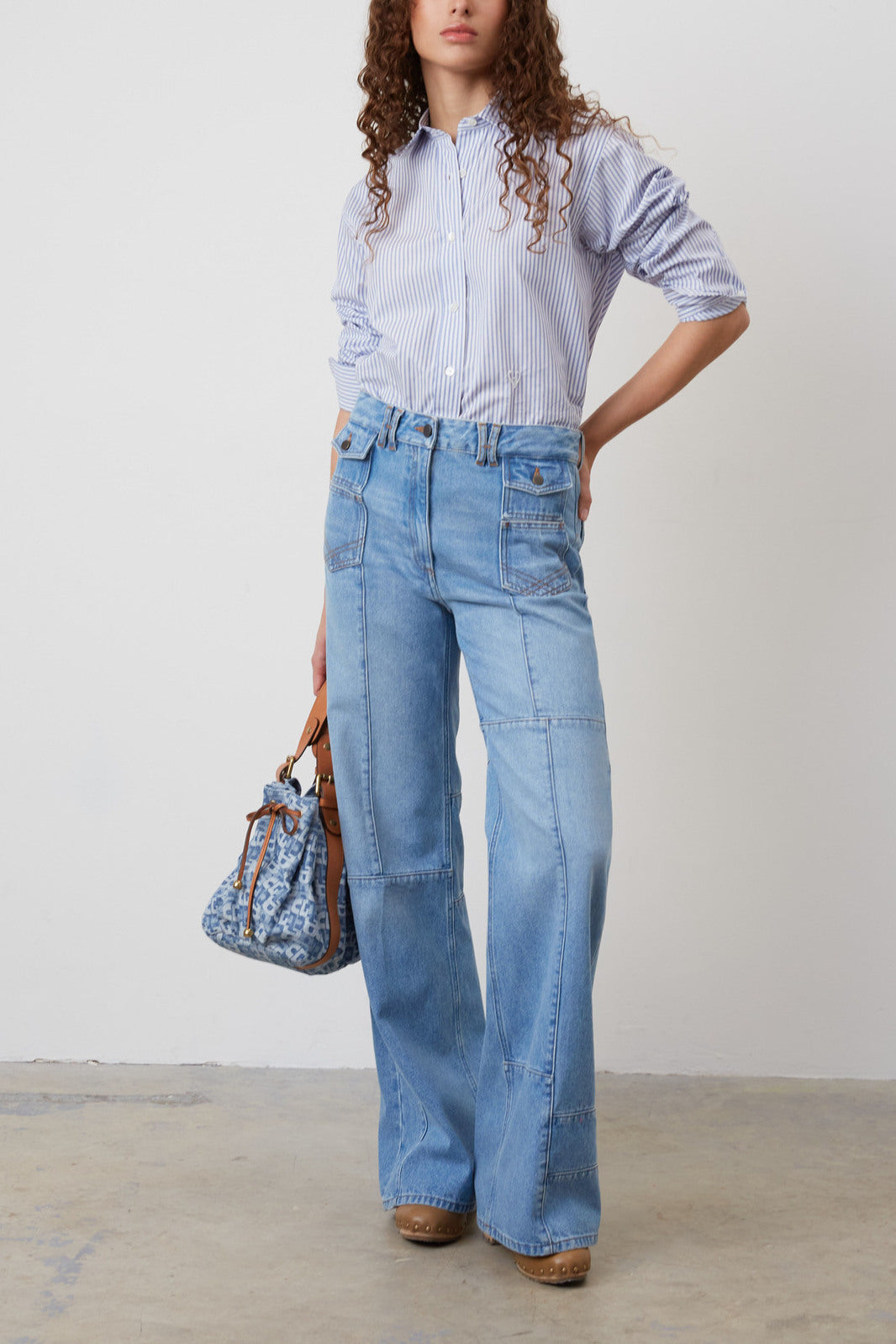 Jean flare à patchwork - EDENE Faume - seconde main