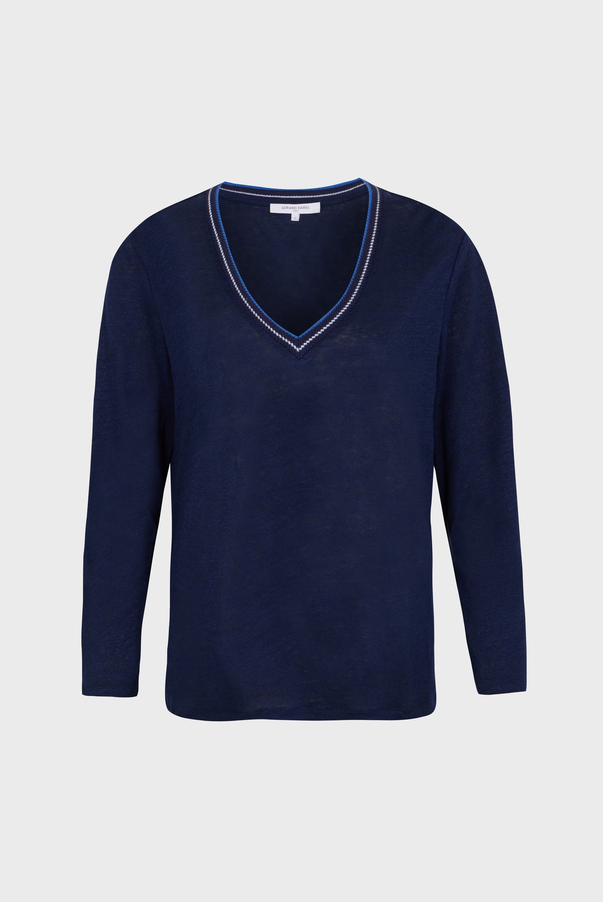 T-shirt en lin col V fantaisie - ADDIE Faume - seconde main