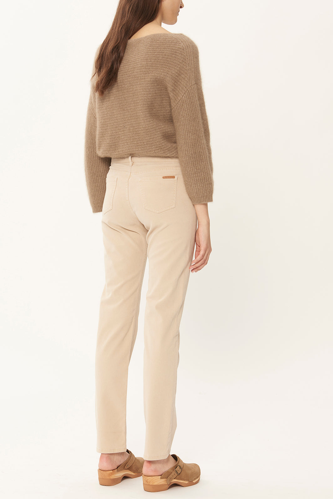 LILA - Pantalon cigarette en toile mélangée Faume - seconde main