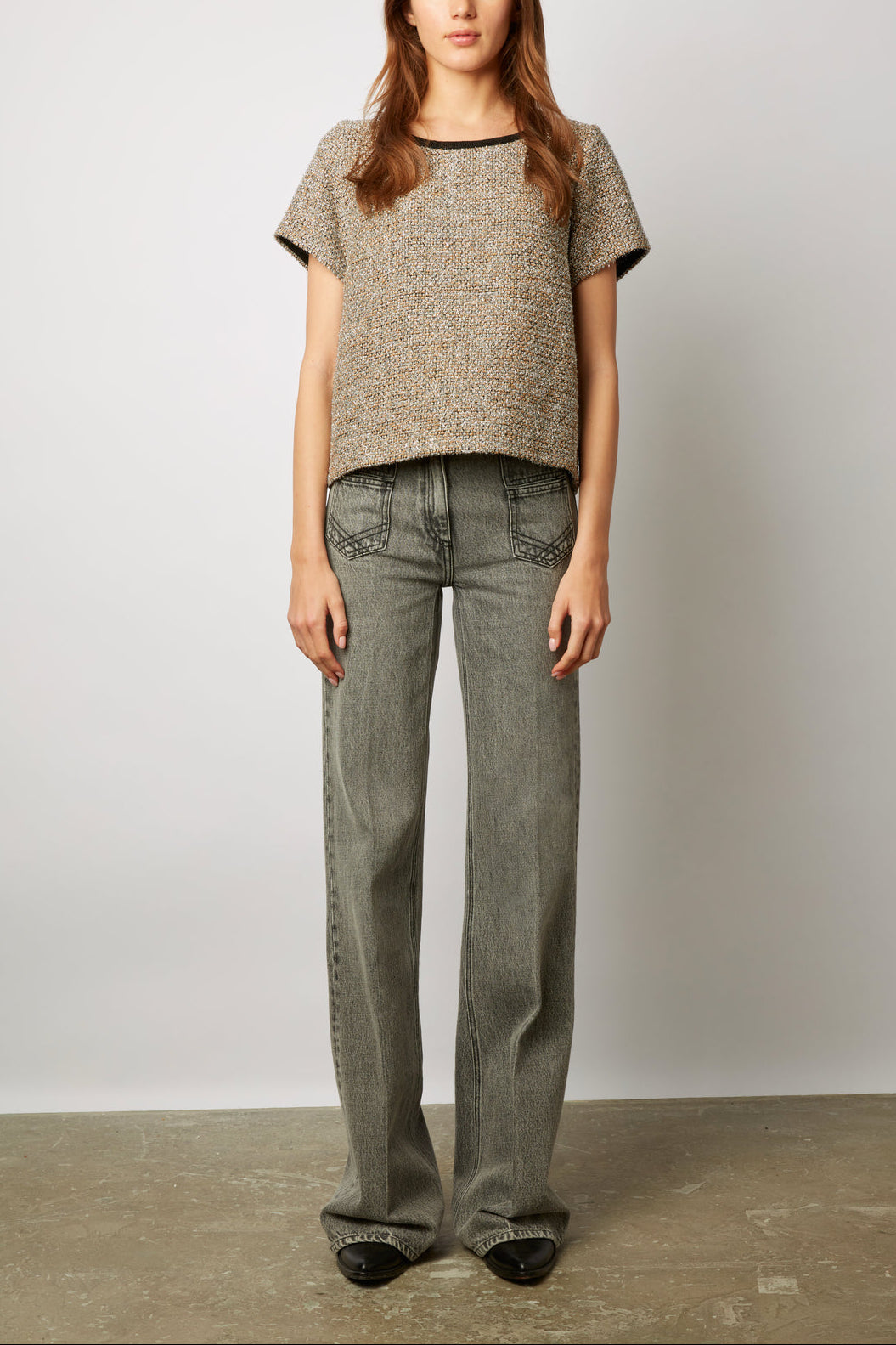 Top en tweed et lurex - CYBELE Faume - seconde main