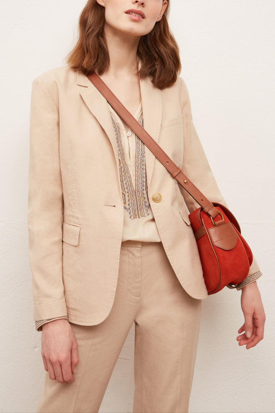ALEXA - Veste de tailleur en coton et lin Faume - seconde main