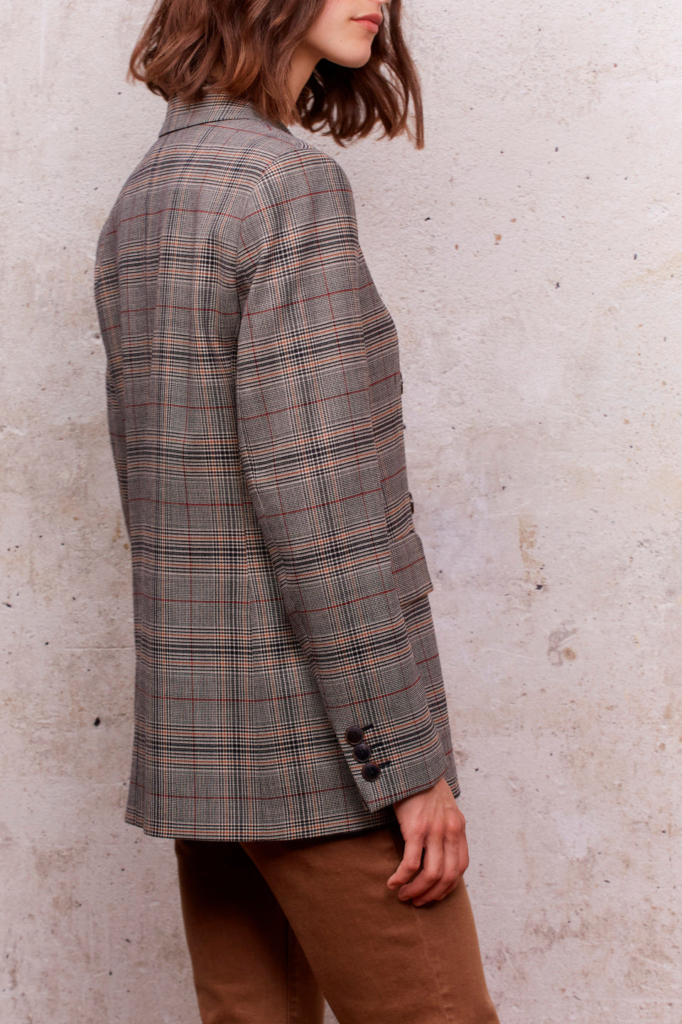 Veste de blazer à imprimé prince de galles - BONNIE Faume - seconde main