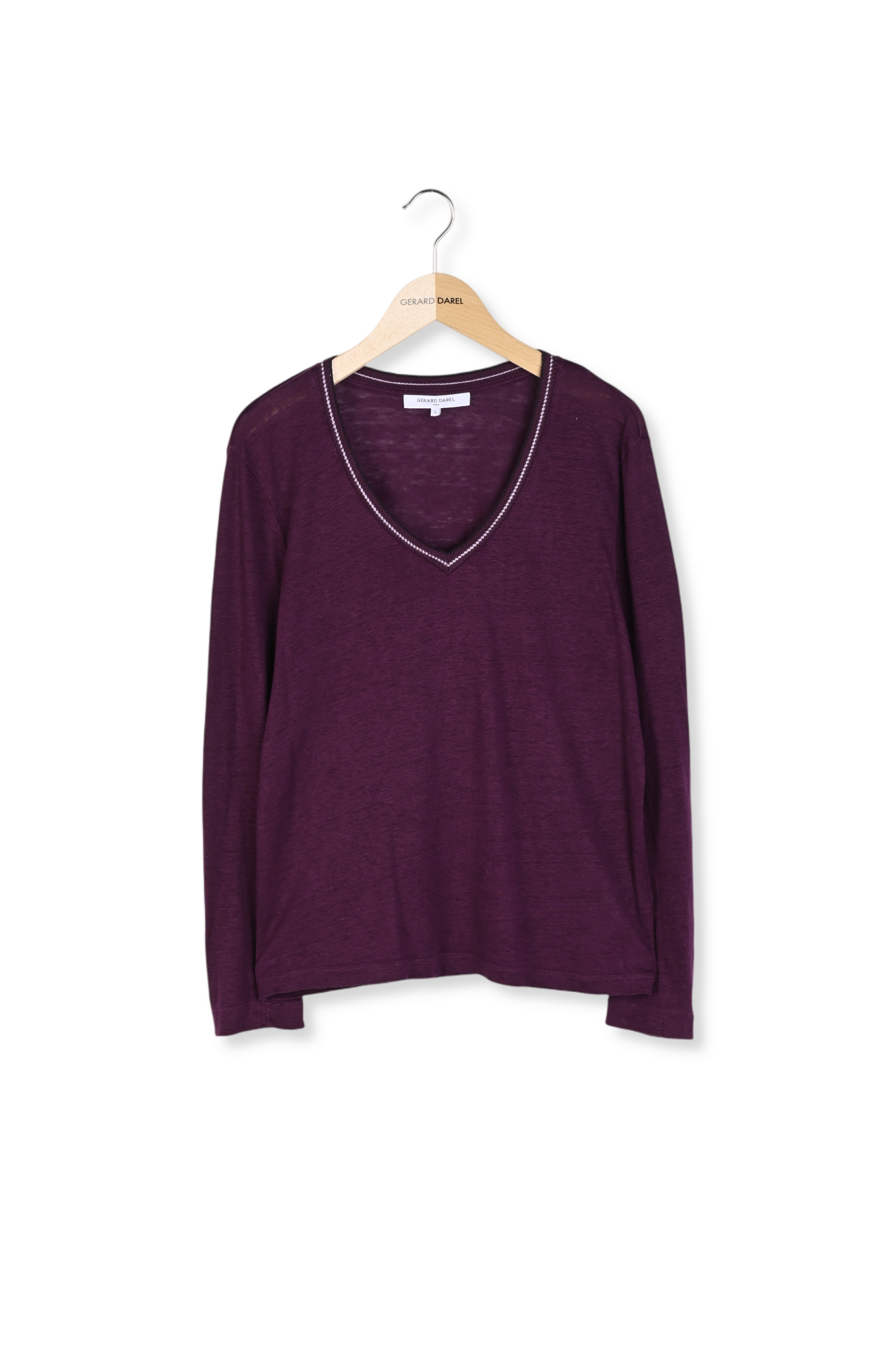 T-shirt en lin col V fantaisie - ADDIE Faume - seconde main