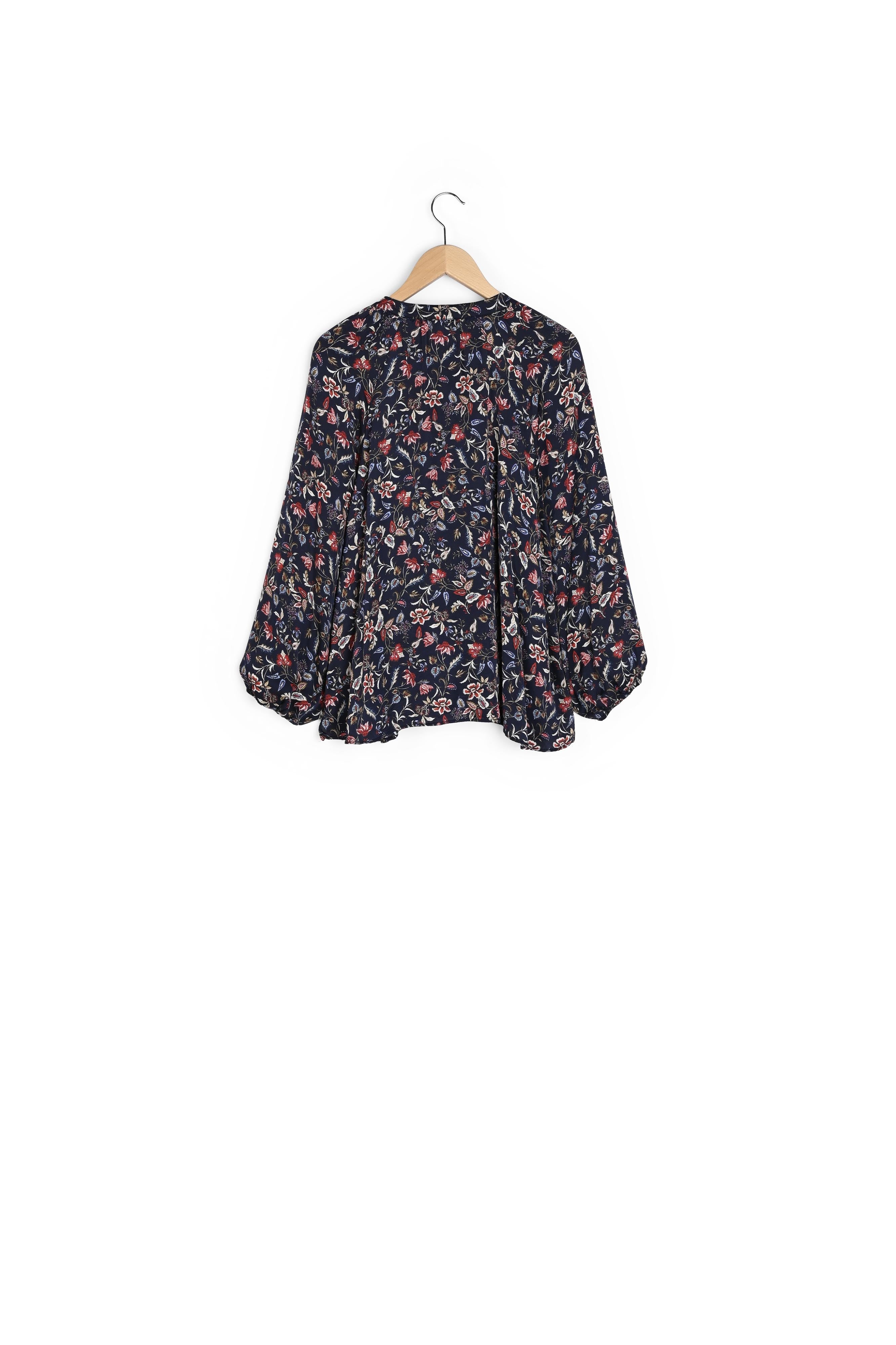 Chemise satinée à fleurs et col rond - CASSANDRA Faume - seconde main