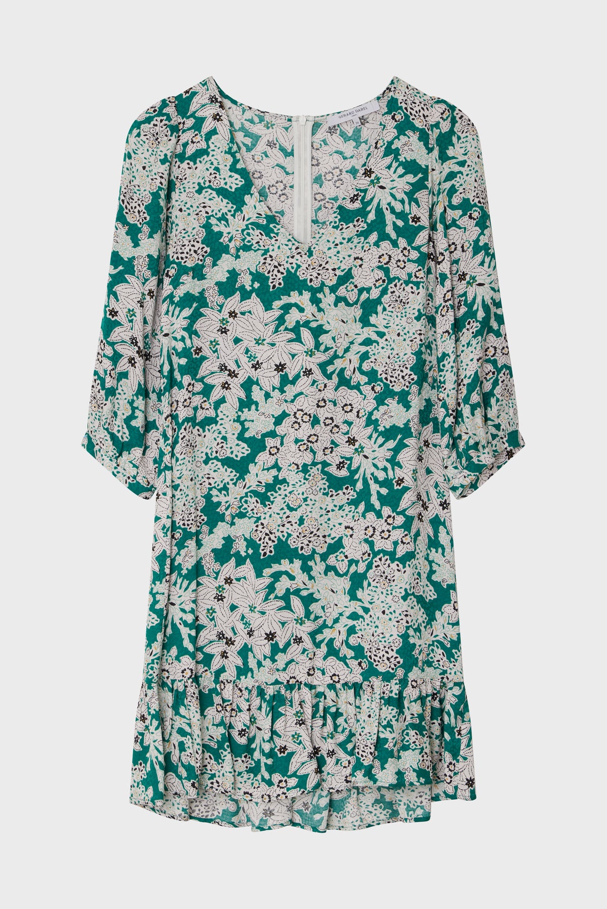 JIN - Robe fleurie à volant Faume - seconde main