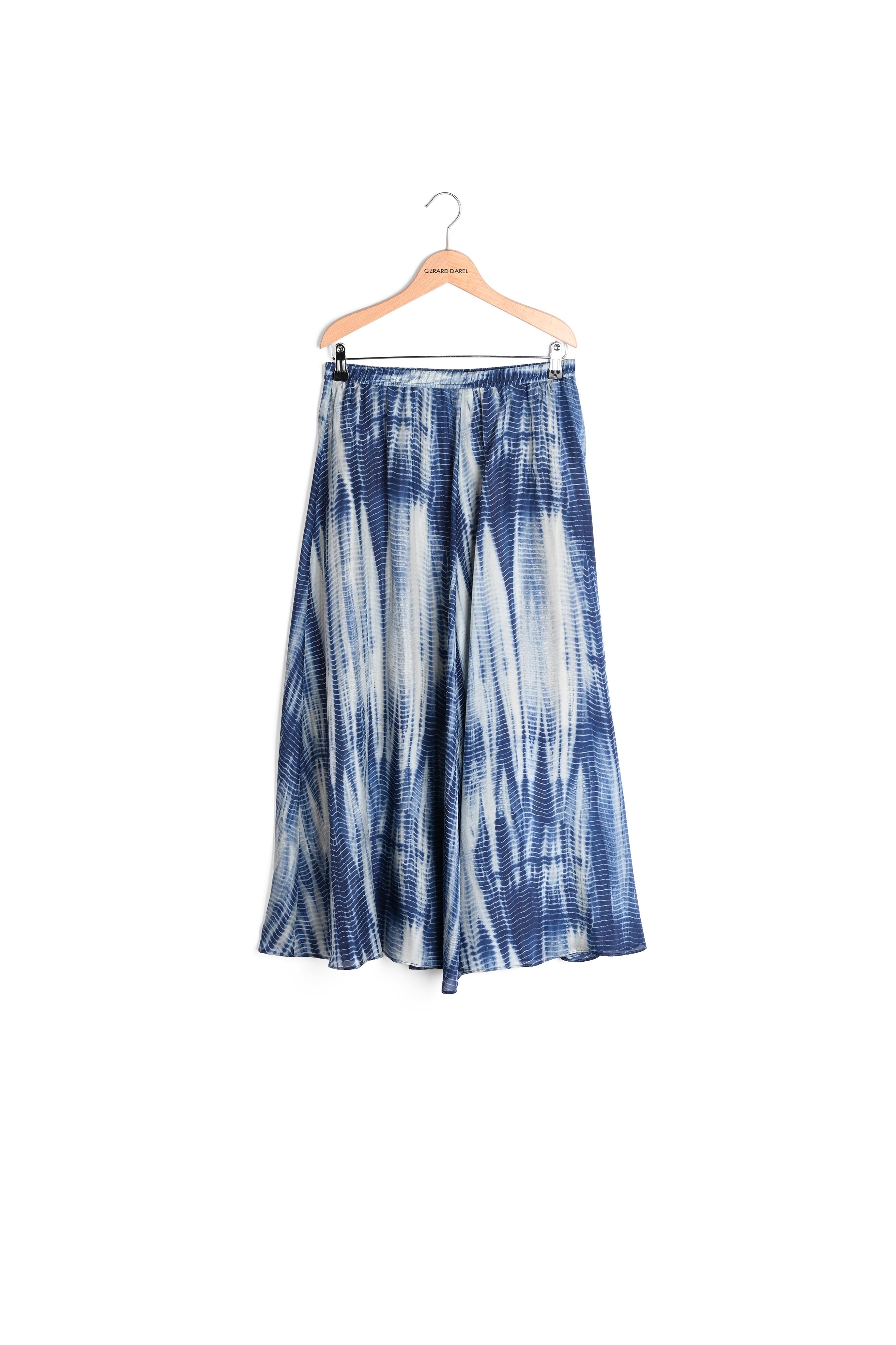 LATIKA - Jupe longue en soie imprimée tie and dye Faume - seconde main