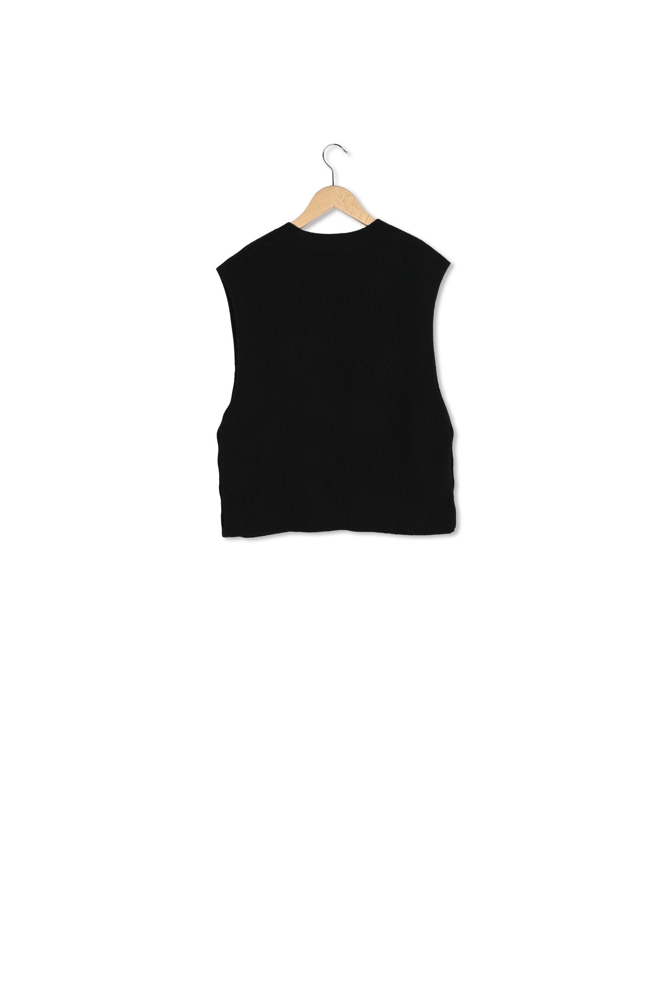 Pull noir sans manche à côtes - JULIETTA Faume - seconde main