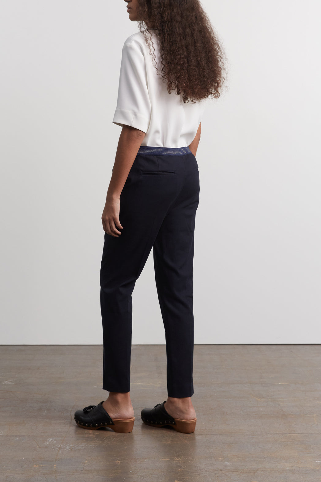 Pantalon droit en coton et dos élastiqué - ELGA Faume - seconde main