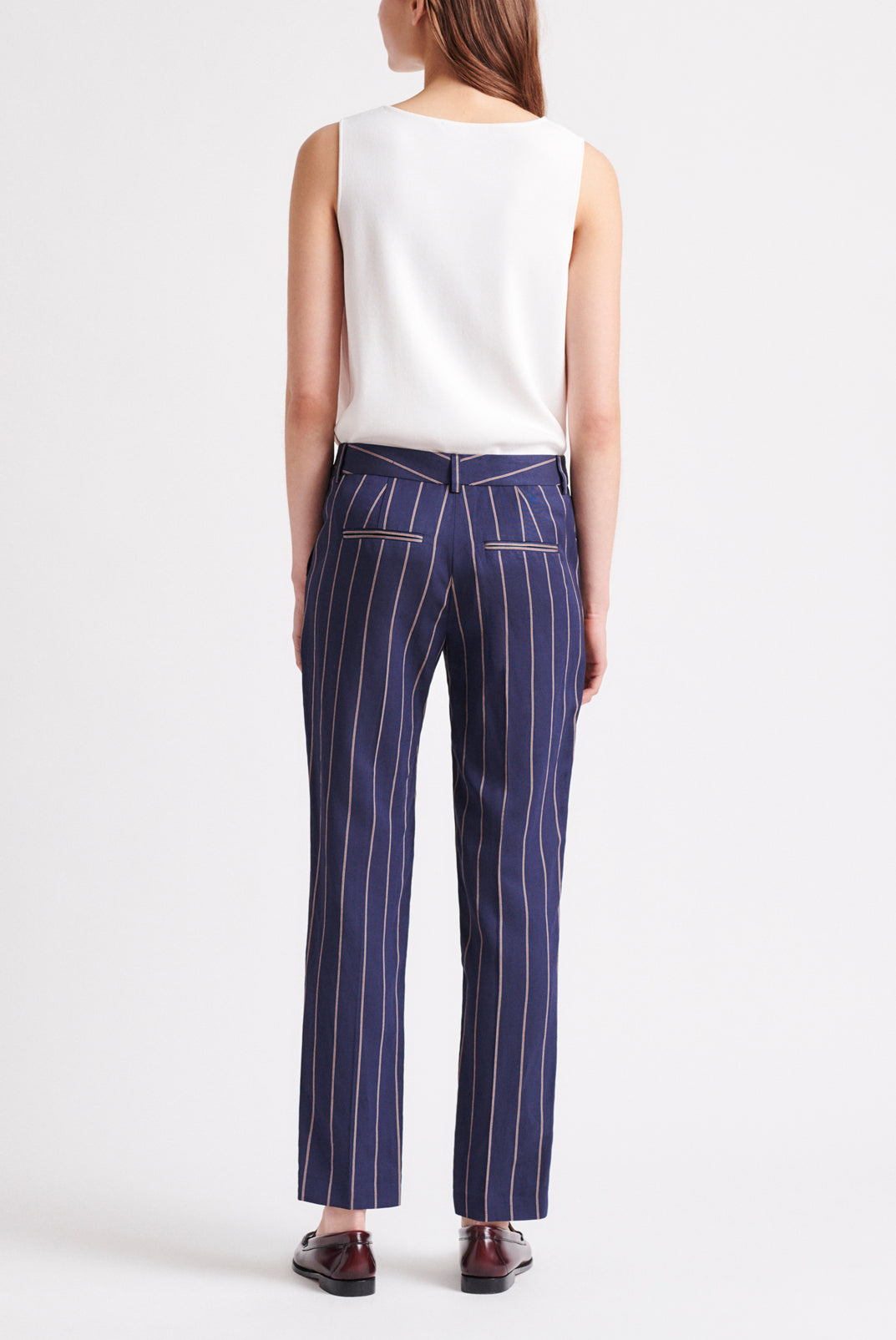 MIRELLA - Pantalon 7/8 à rayures en lin mélangé Faume - seconde main