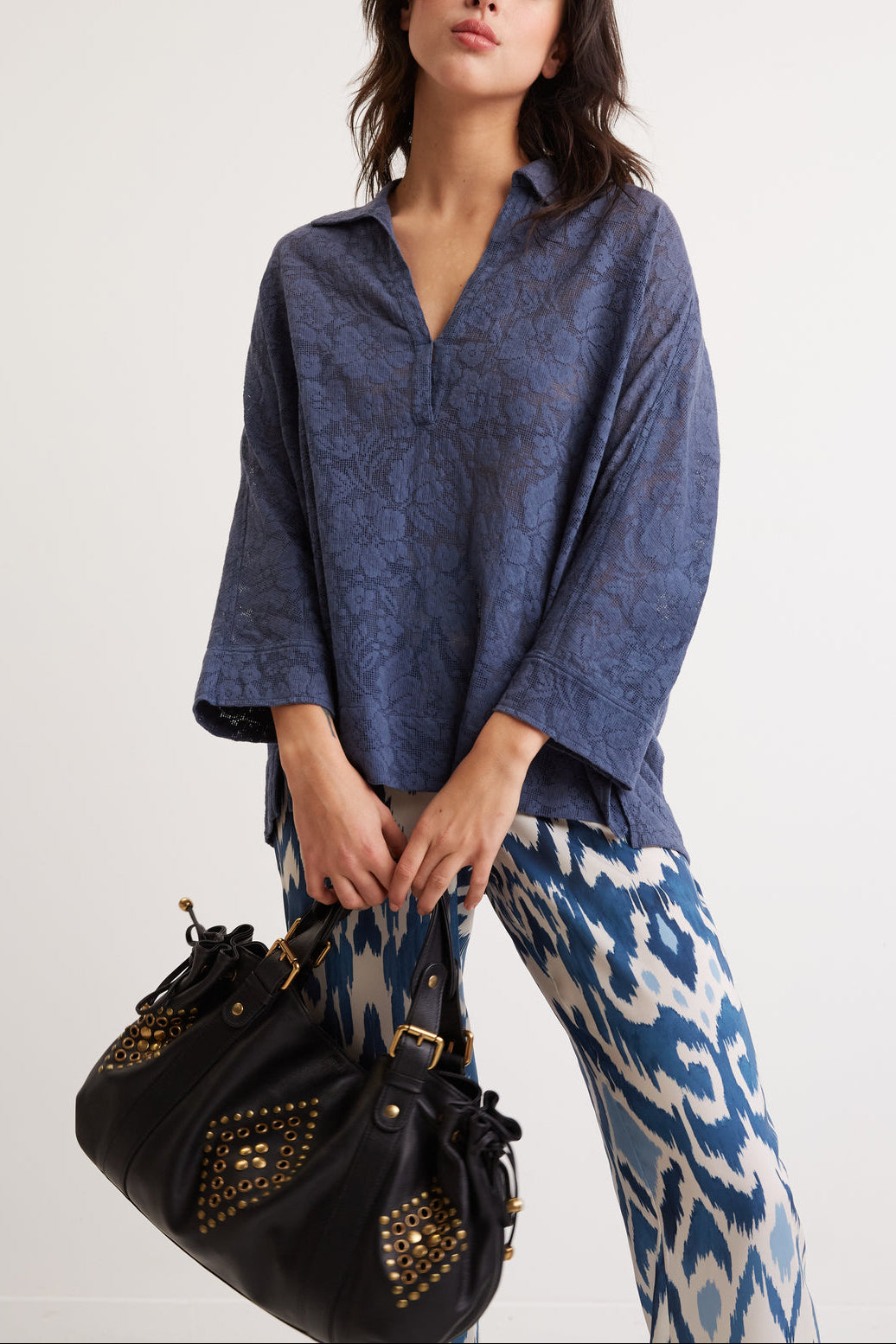 Blouse en dentelle de coton - CHARLES Faume - seconde main