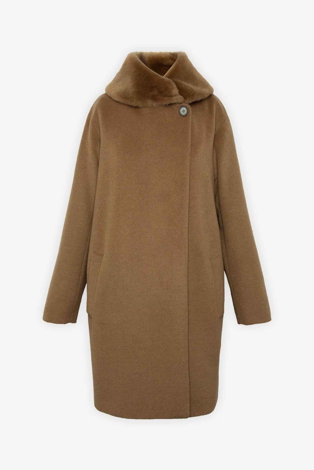 PEDRO - Manteau en laine vierge col amovible Faume - seconde main