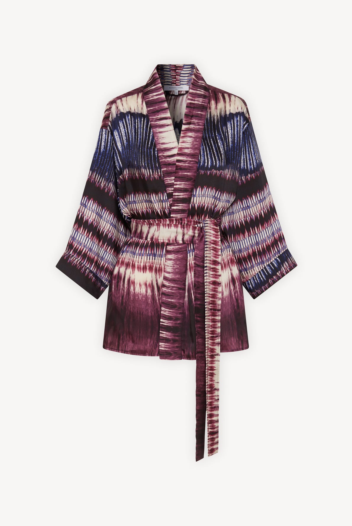 ALIYA - Veste kimono à imprimé Tie and Dye Faume - seconde main