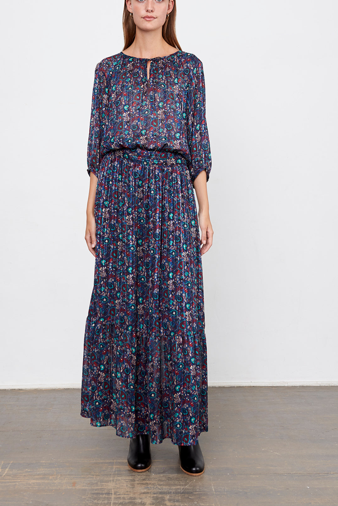 DIANA - Robe mousseline et Lurex Faume - seconde main