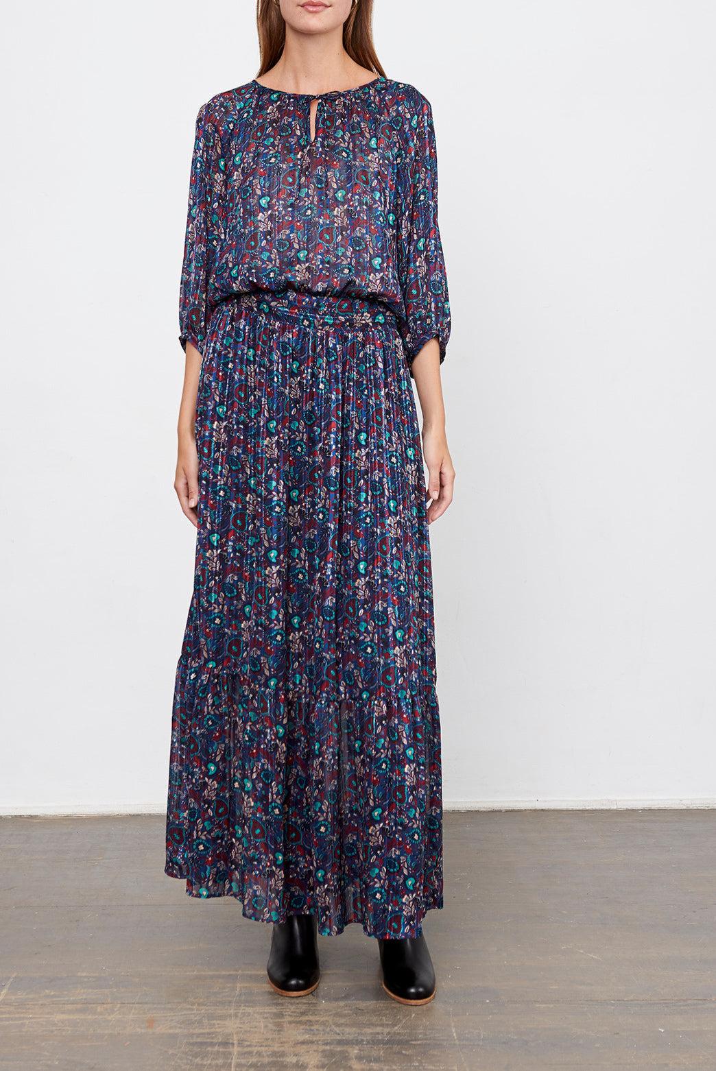 DIANA - Robe mousseline et Lurex Faume - seconde main