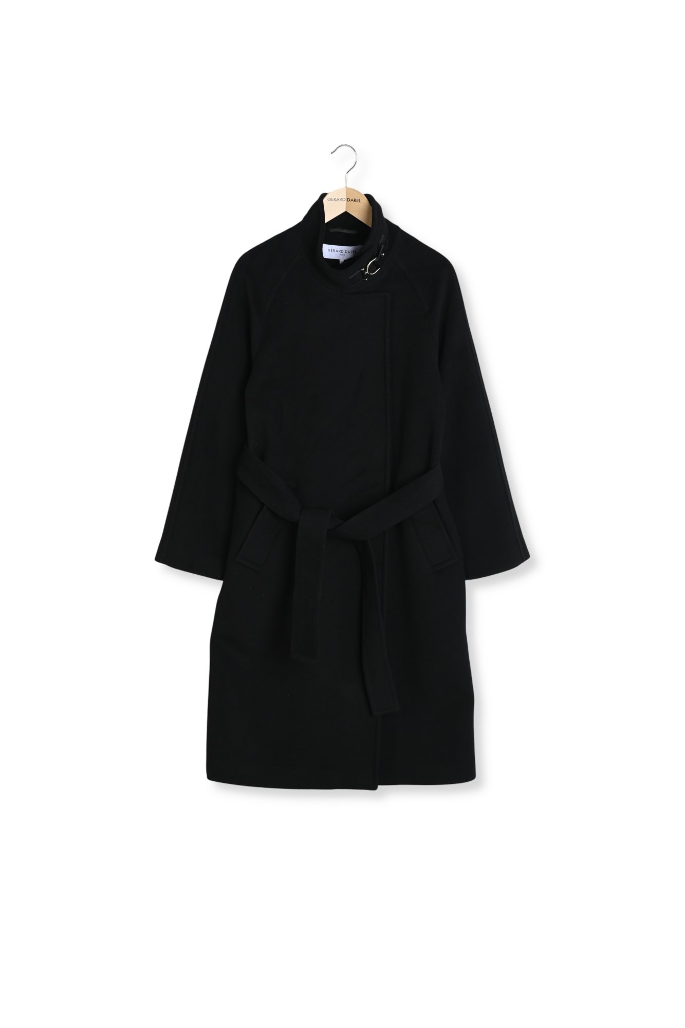 Manteau long à col montant et ceinture - LOU Faume - seconde main