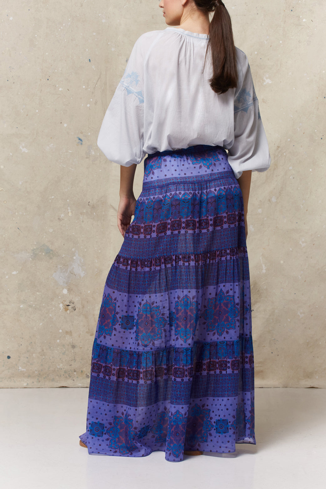 Jupe longue à étages - LEON Faume - seconde main