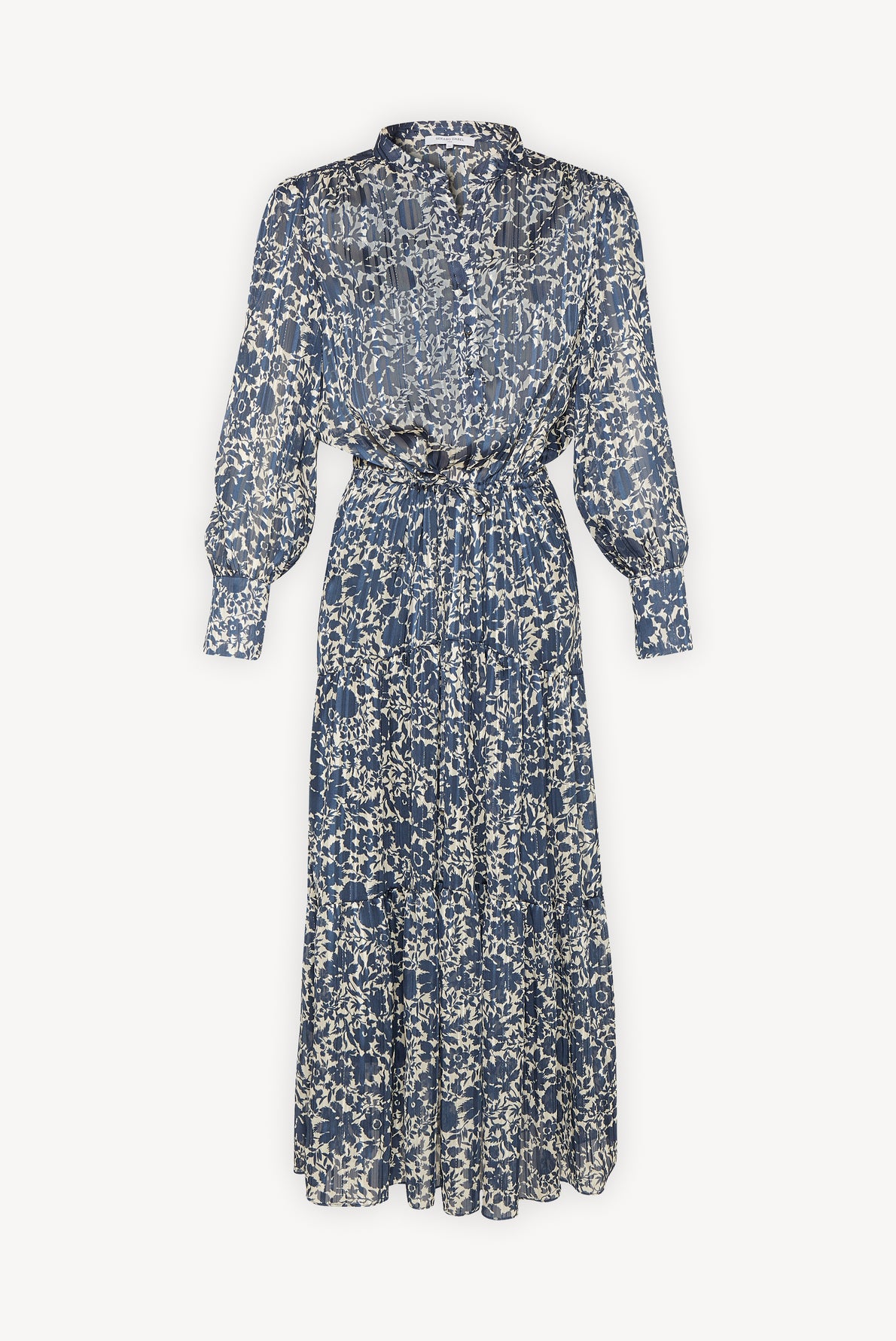 SELDA - Robe longue à imprimé floral avec Lurex Faume - seconde main