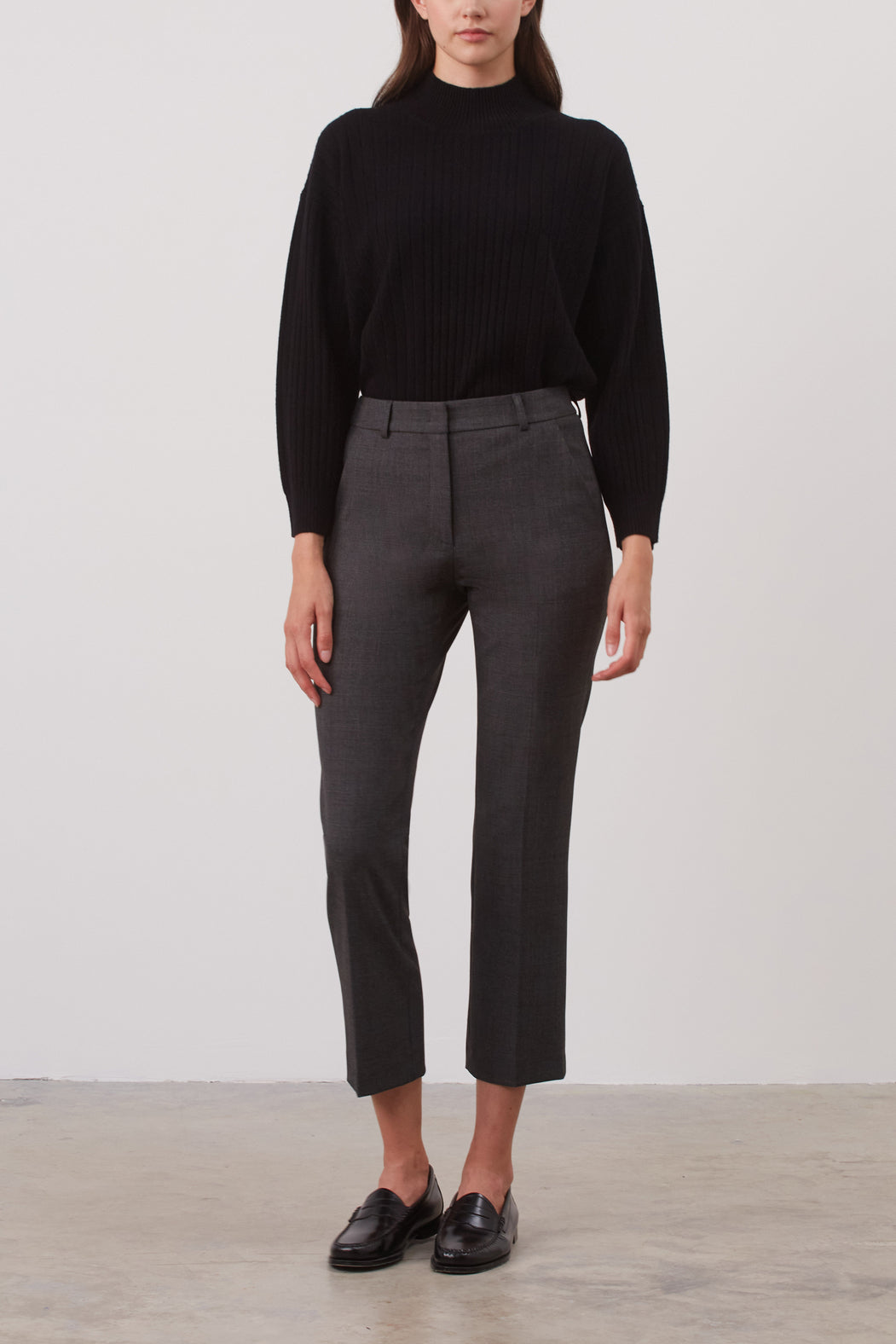 Pantalon droit à carreaux discrets - ELIZ Faume - seconde main