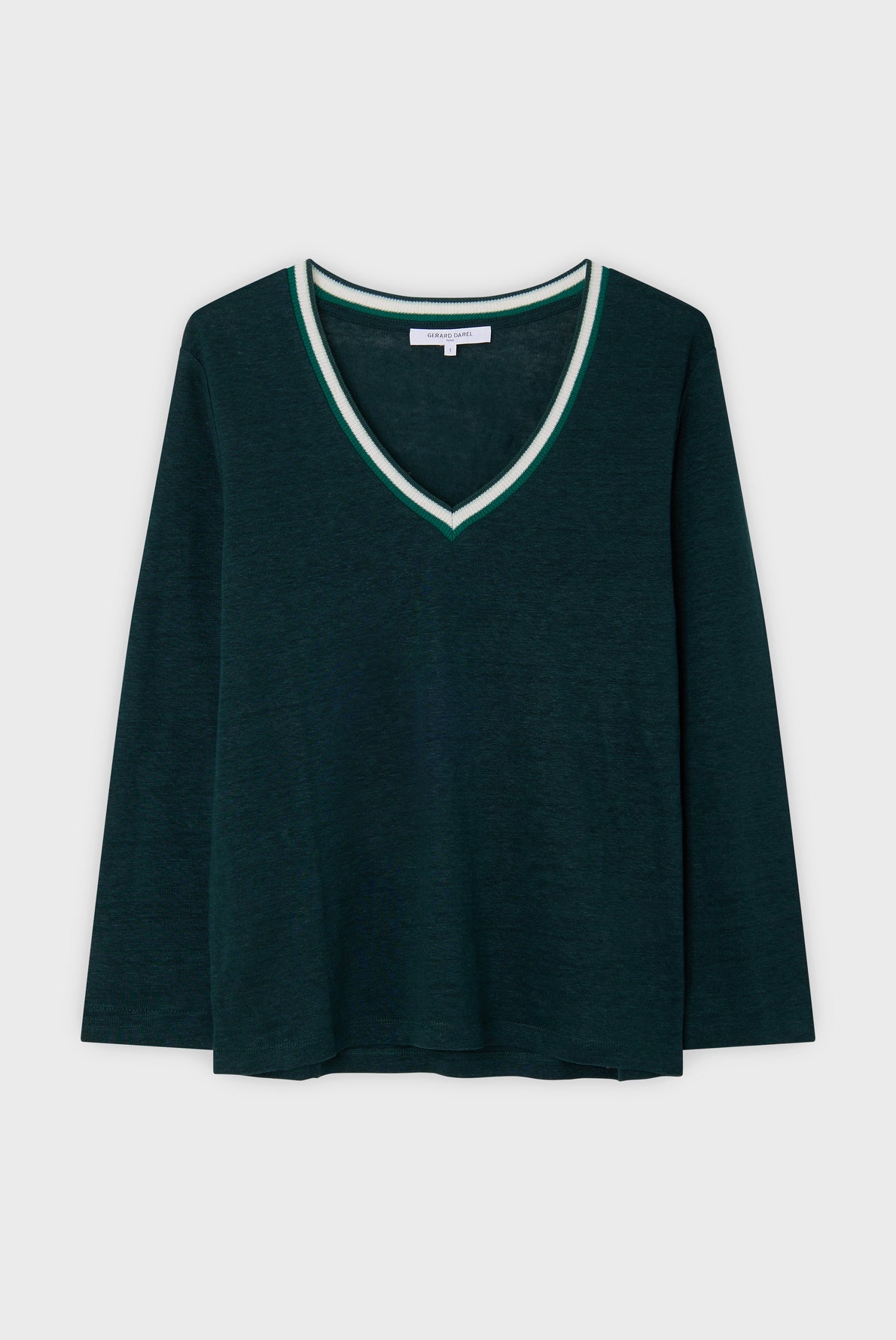 Tee-shirt en maille de lin à col fantaisie - AMELY Faume - seconde main