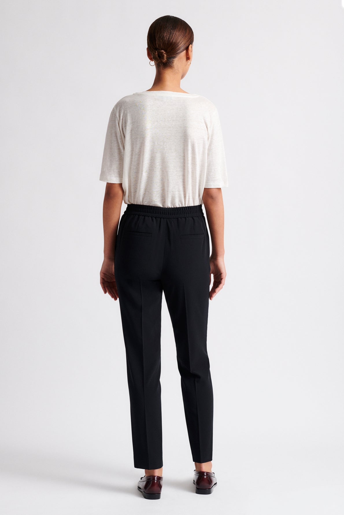 MINA - Pantalon fluide 7/8 en crêpe Faume - seconde main