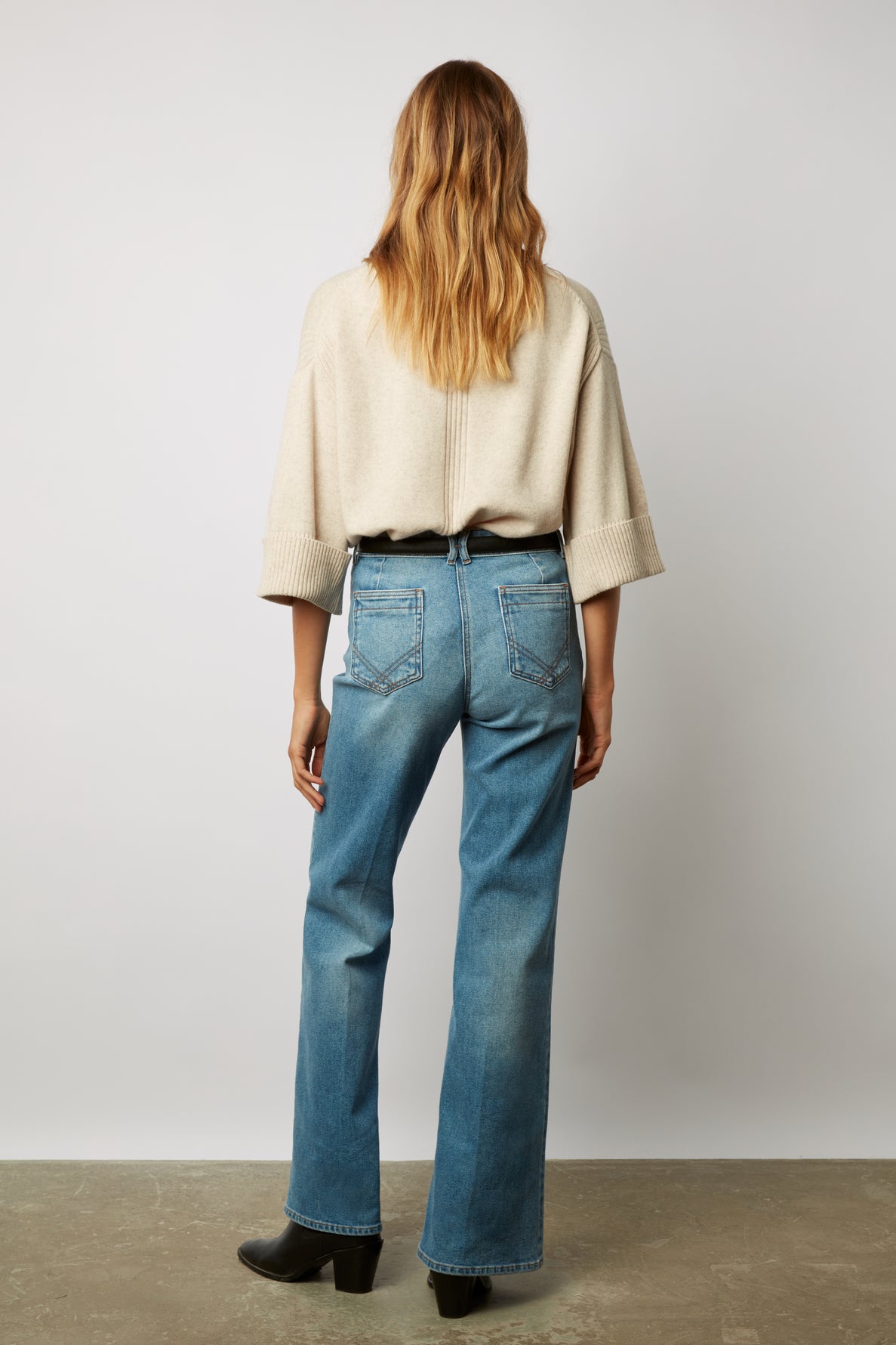 Pull ample à col montant en laine - LAZARINE Faume - seconde main