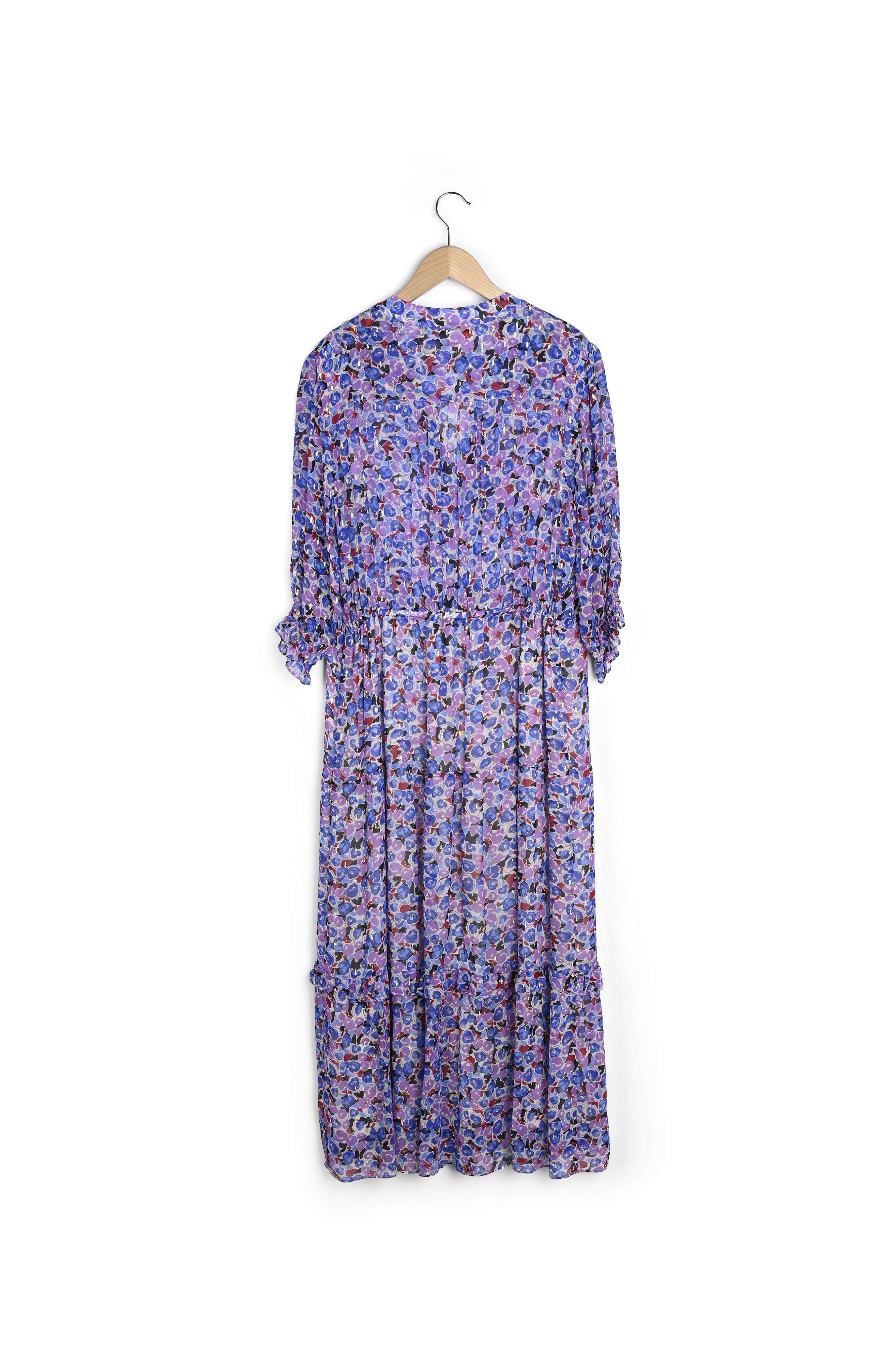 Robe longue en imprimé fleurs abstraites et lurex Faume - seconde main