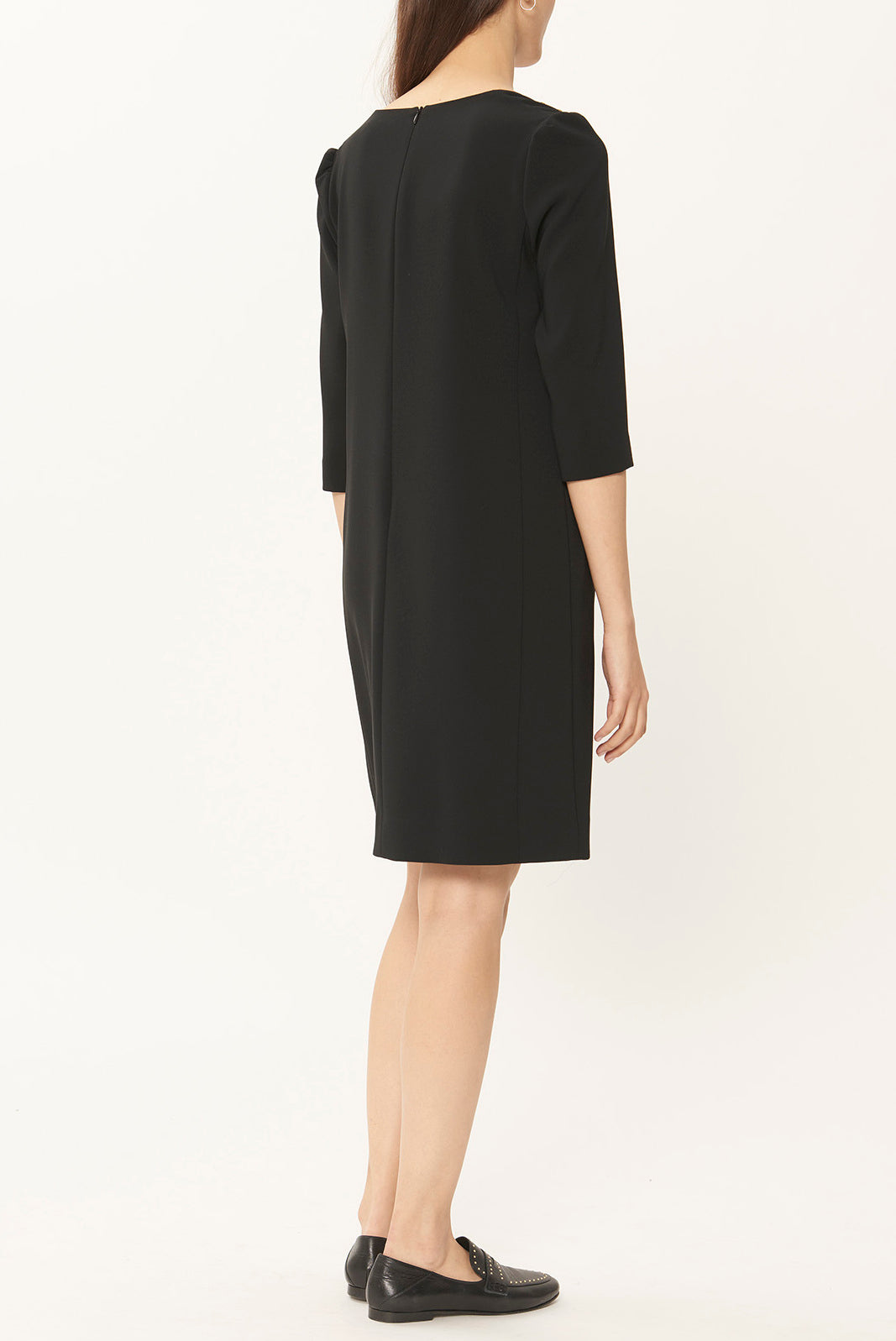 DARYL - Robe droite en crêpe avec boutons Faume - seconde main