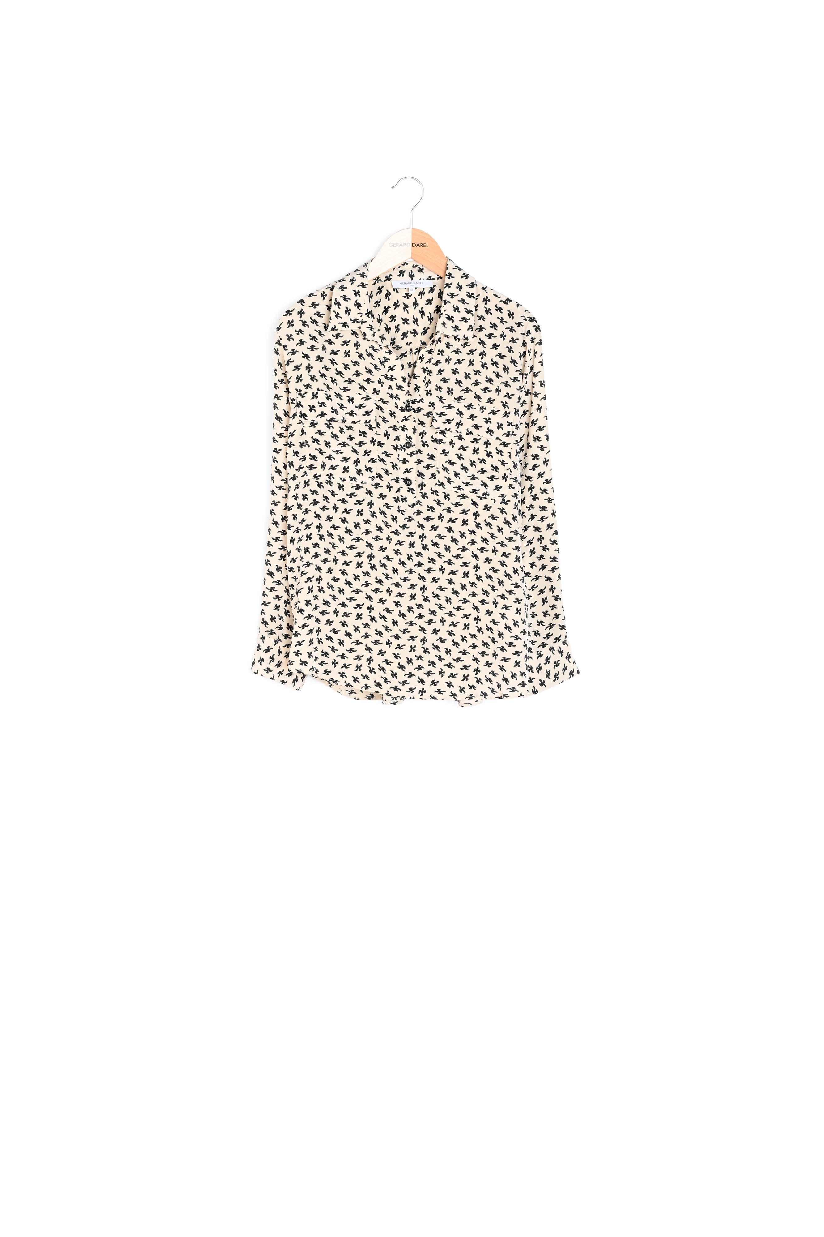 Blouse en soie imprimé oiseaux - CLEA Faume - seconde main