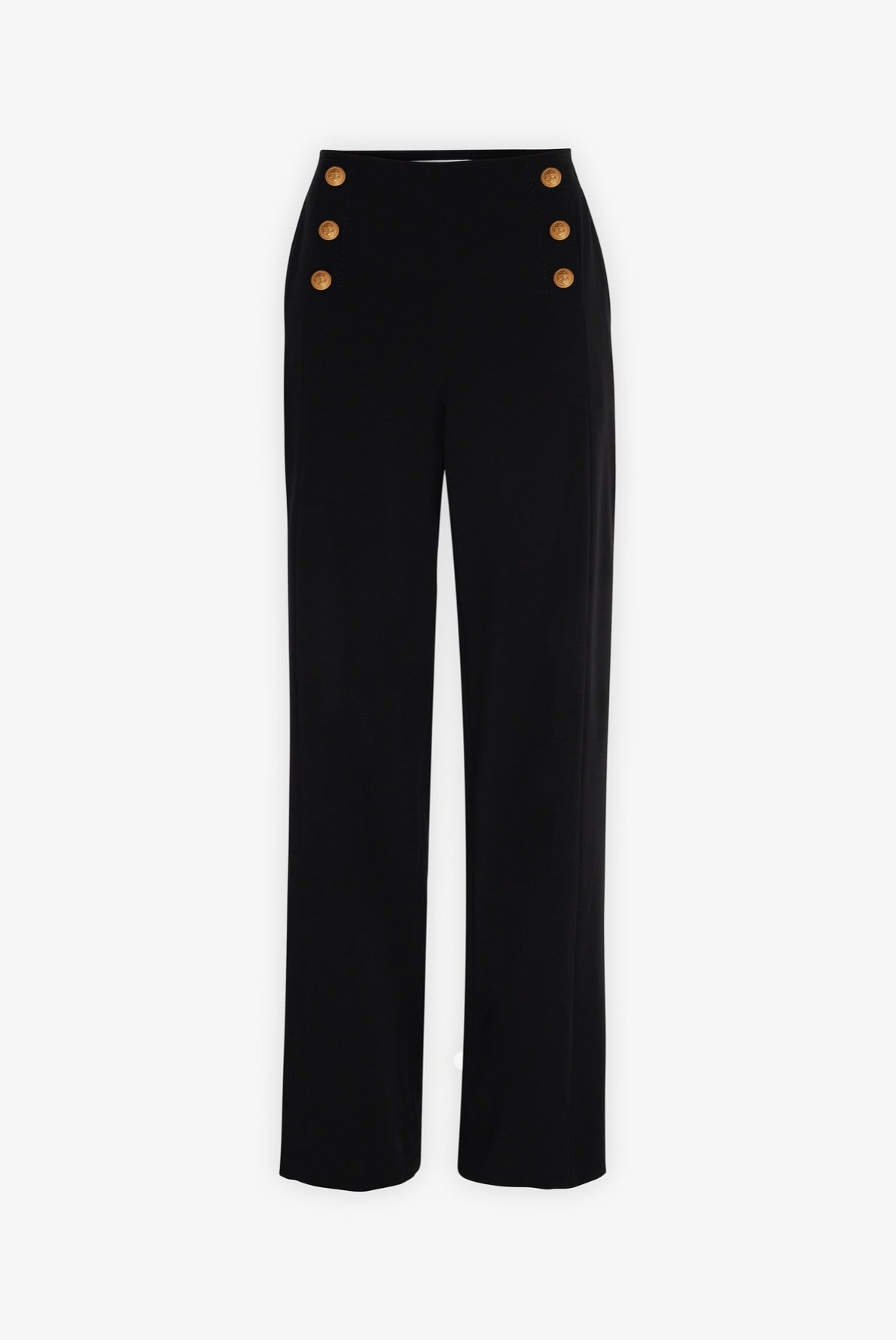 MARILENA - Pantalon fluide à ponts en crêpe Faume - seconde main